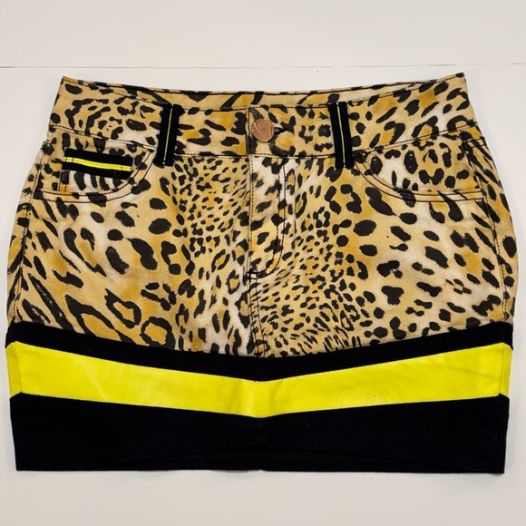 lanca perfume Dresses & Skirts - Lanca Perfume Leopard Print Mini Skirt with Yellow Accents